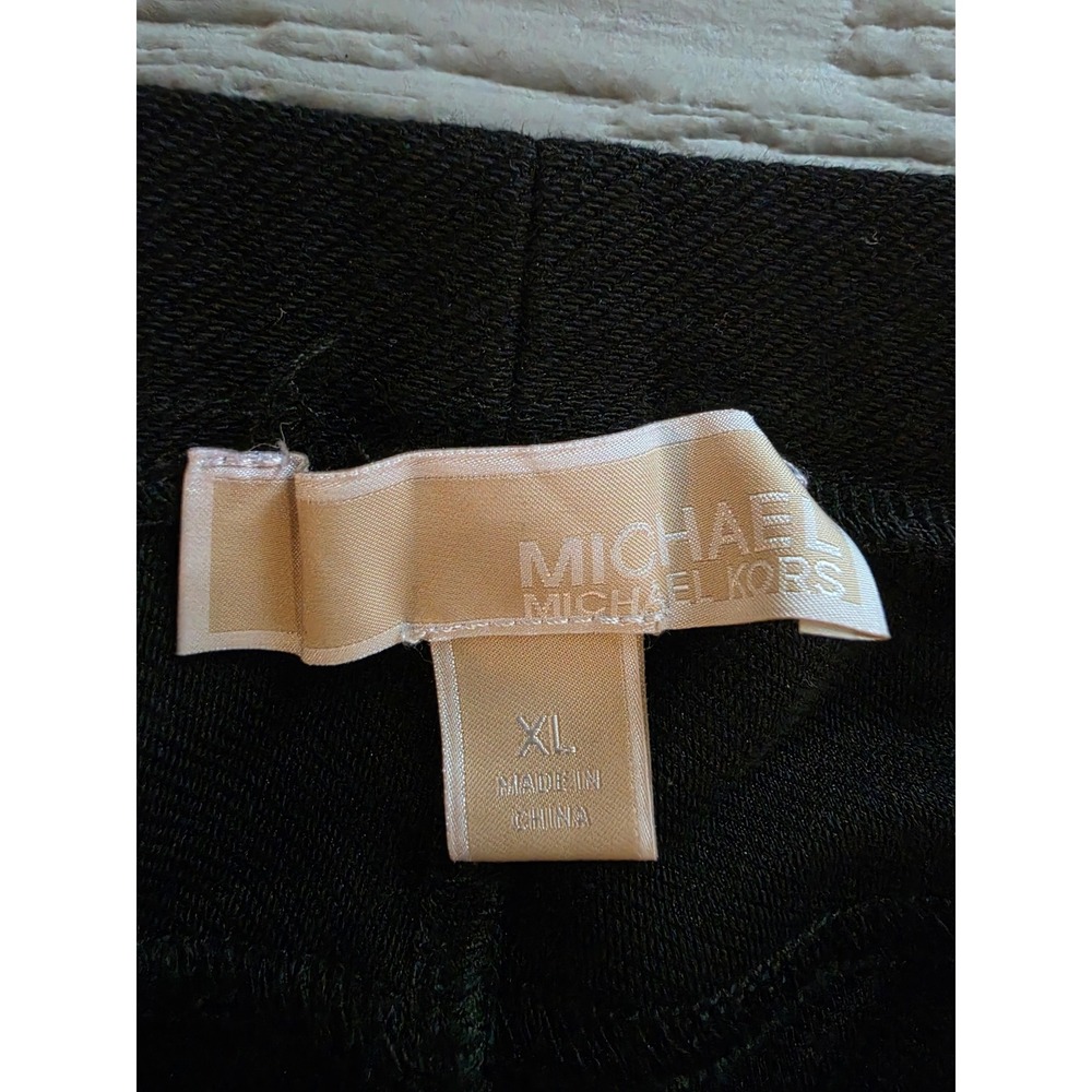 Michael Michael Kors Black Pull On Gold Hardware XL Stretch Tapered Pant - Picture 2 of 6
